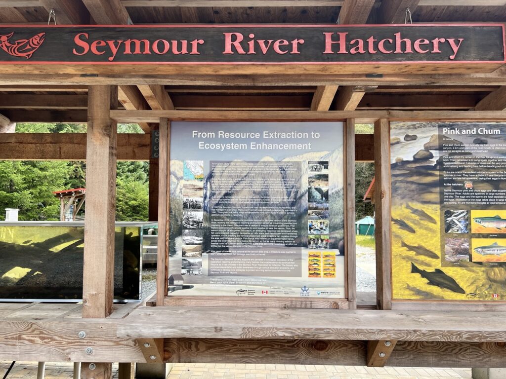 Close-up of Seymour River Hatchery facilities