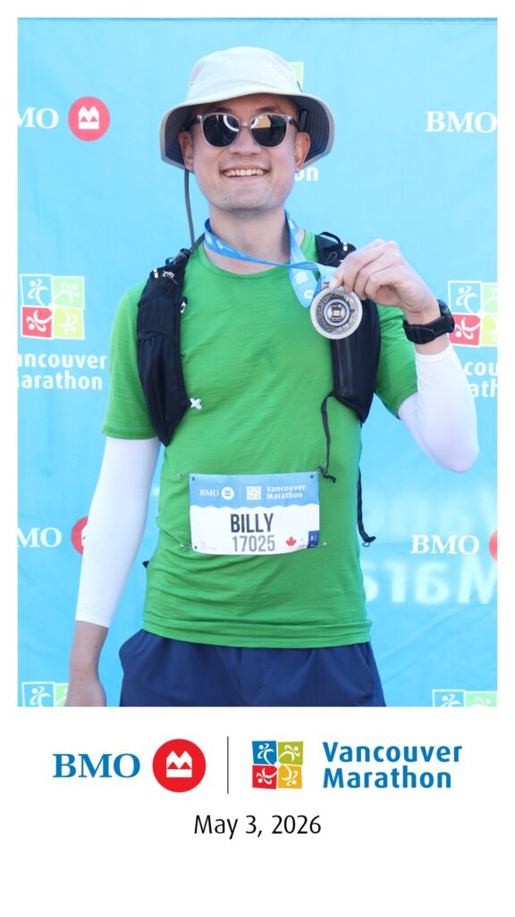 BMO Vancouver Half Marathon 2026 finisher medal after completing my first half marathon
