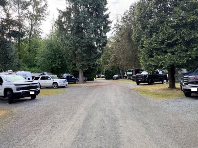 Closely spaced RV sites at Fort Camping